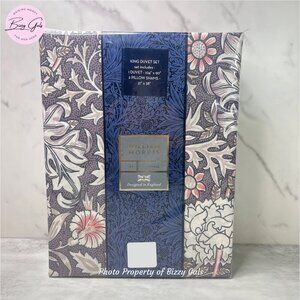 WILLIAM MORRIS Double Bough Heather Floral KING Duvet Cover Set
